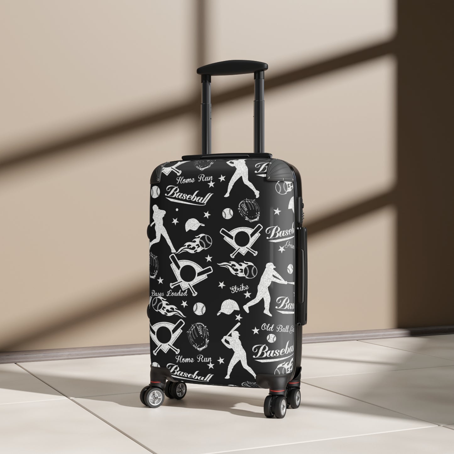 Black and Glitter Baseball Suitcase