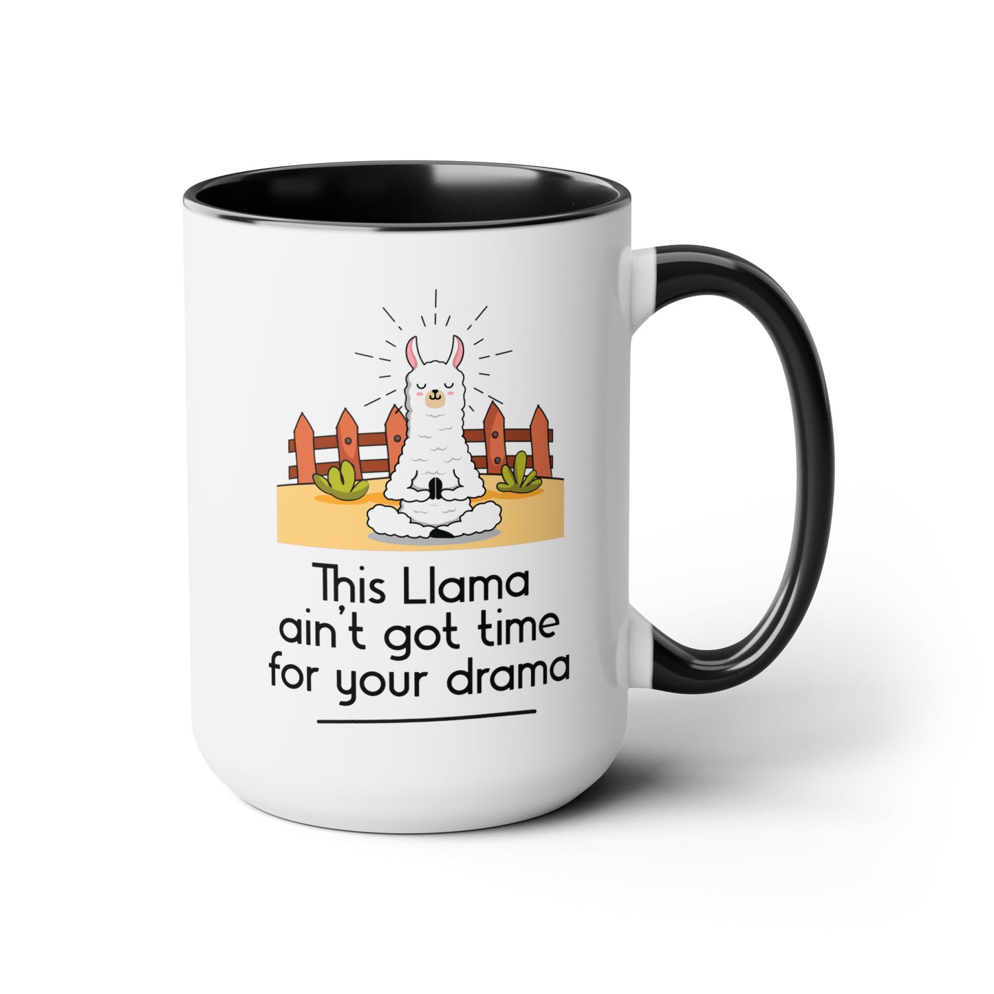 Llama Two-Tone Coffee Mugs, 15oz