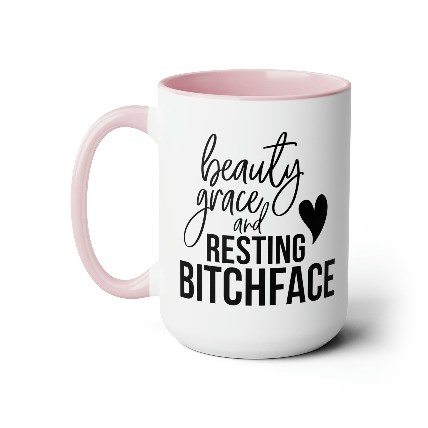 Beauty and Grace Two-Tone Coffee Mugs, 15oz