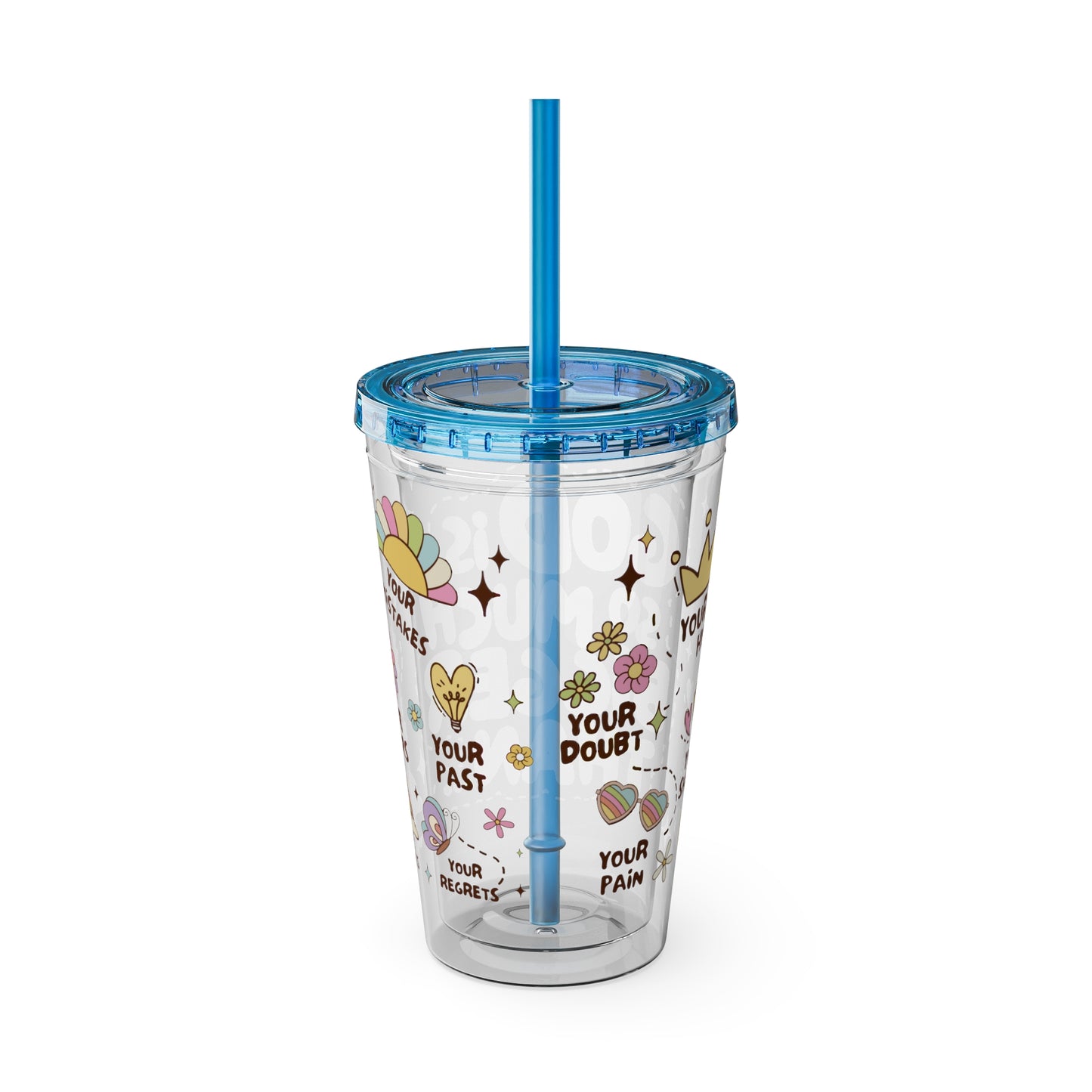 God is Bigger Sunsplash Tumbler with Straw, 16oz