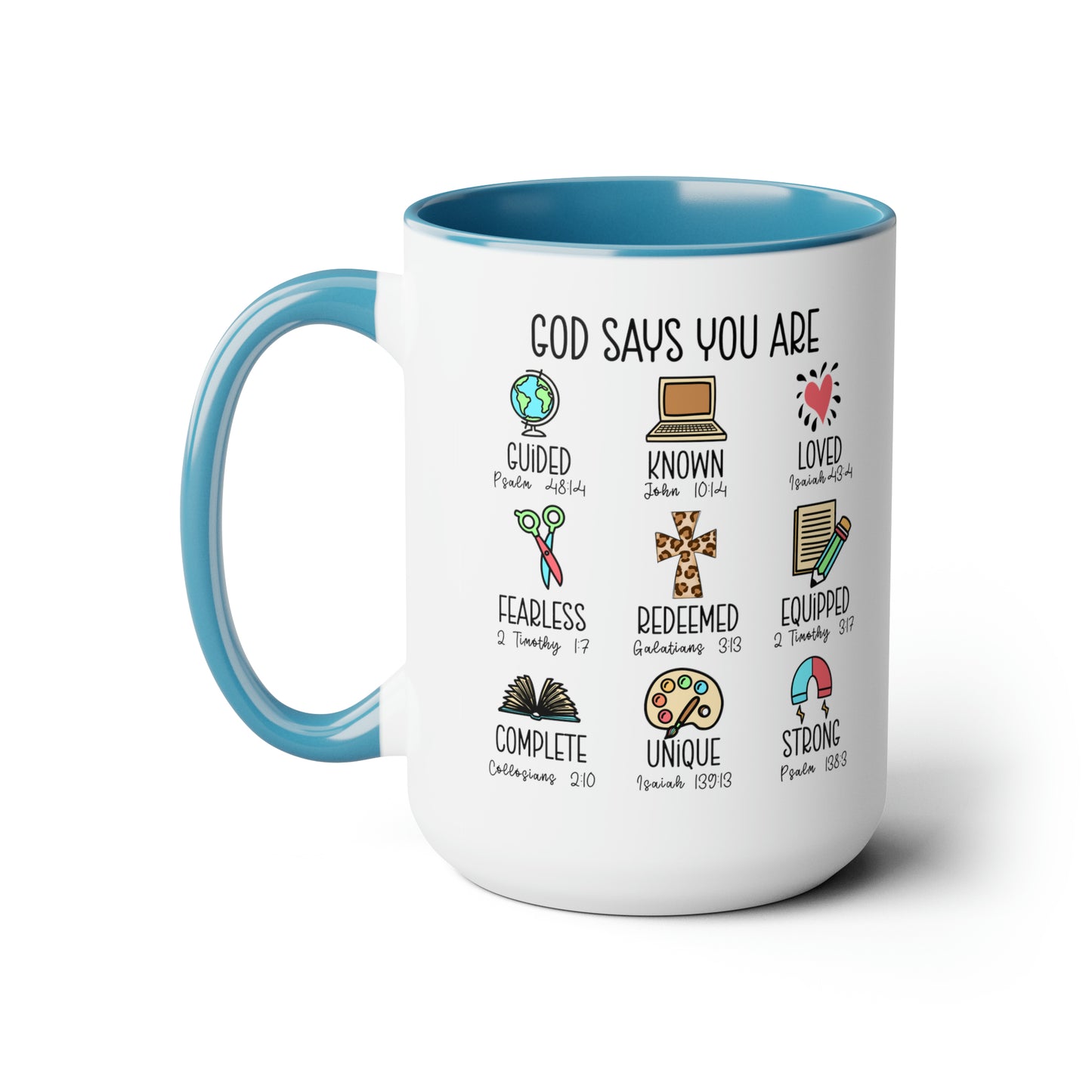 God Says Two-Tone Coffee Mugs, 15oz