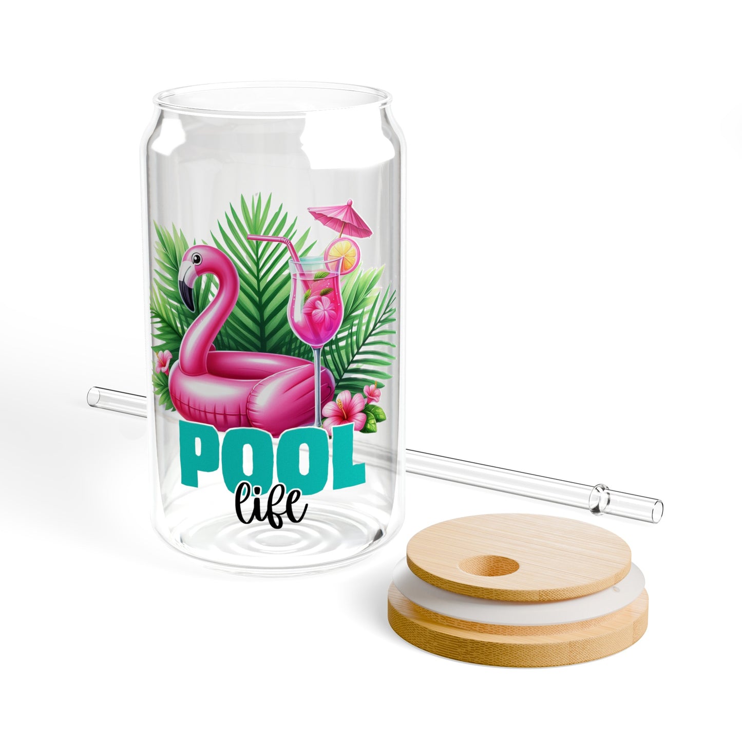 Pool Life Sipper Glass, 16oz