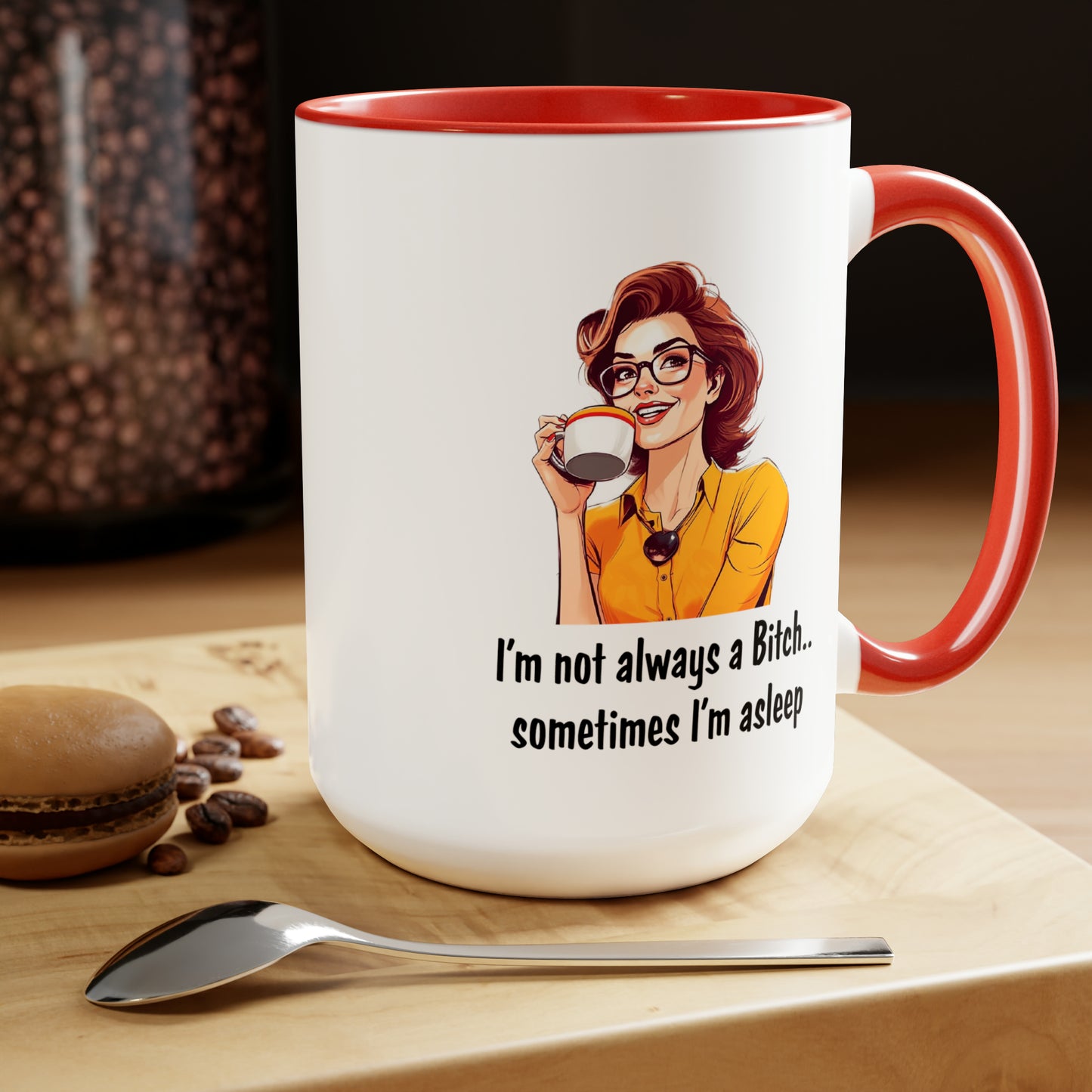 Sometimes I'm Asleep Two-Tone Coffee Mugs, 15oz