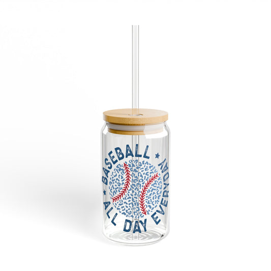 Baseball All Day Everyday Sipper Glass, 16oz