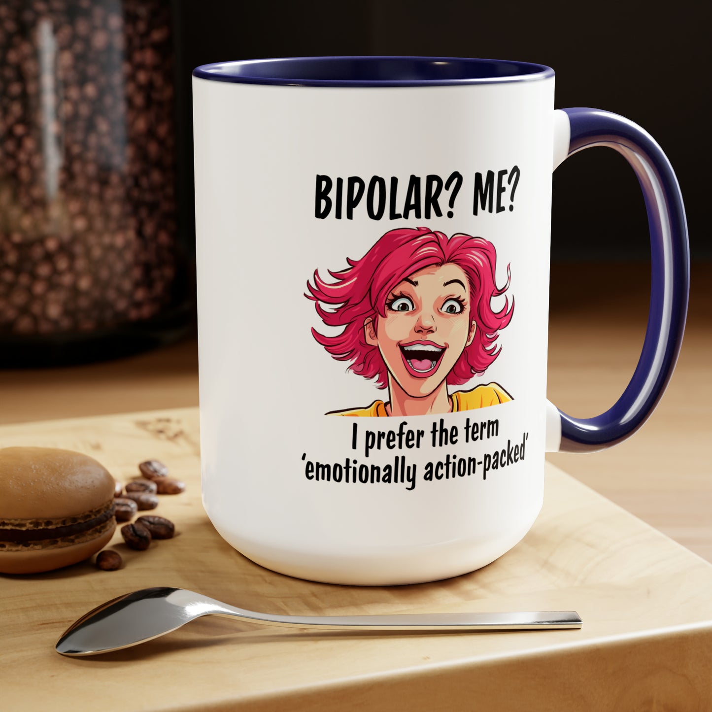 BiPolar Two-Tone Coffee Mugs, 15oz