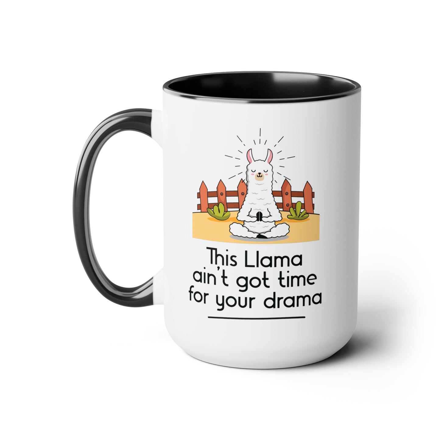 Llama Two-Tone Coffee Mugs, 15oz