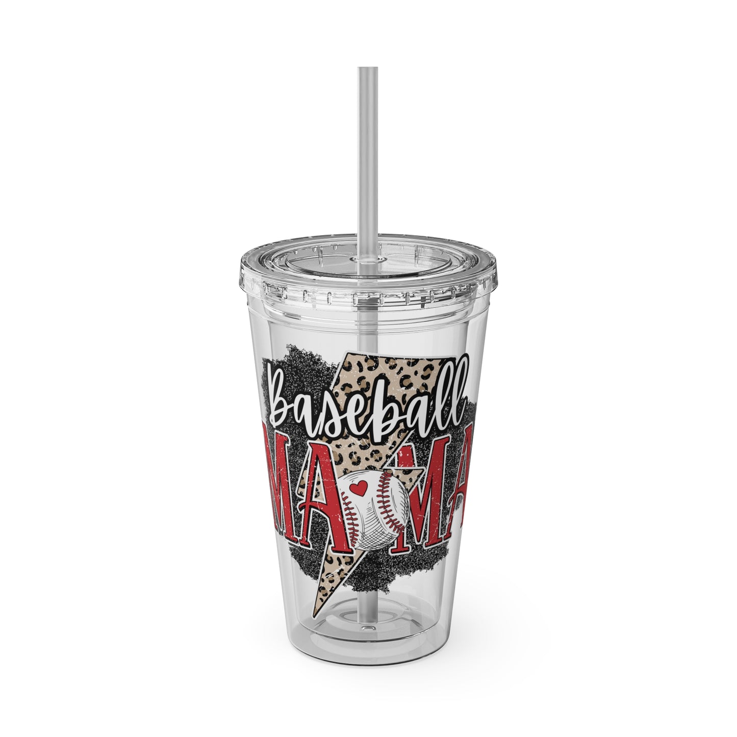 Baseball Mama Sunsplash Tumbler with Straw, 16oz