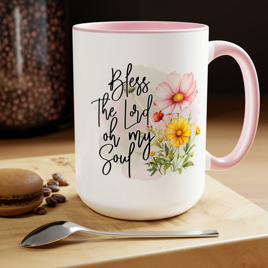 Bless the Lord Two-Tone Coffee Mugs, 15oz