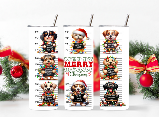 Merry Christmas Dogs Tumbler