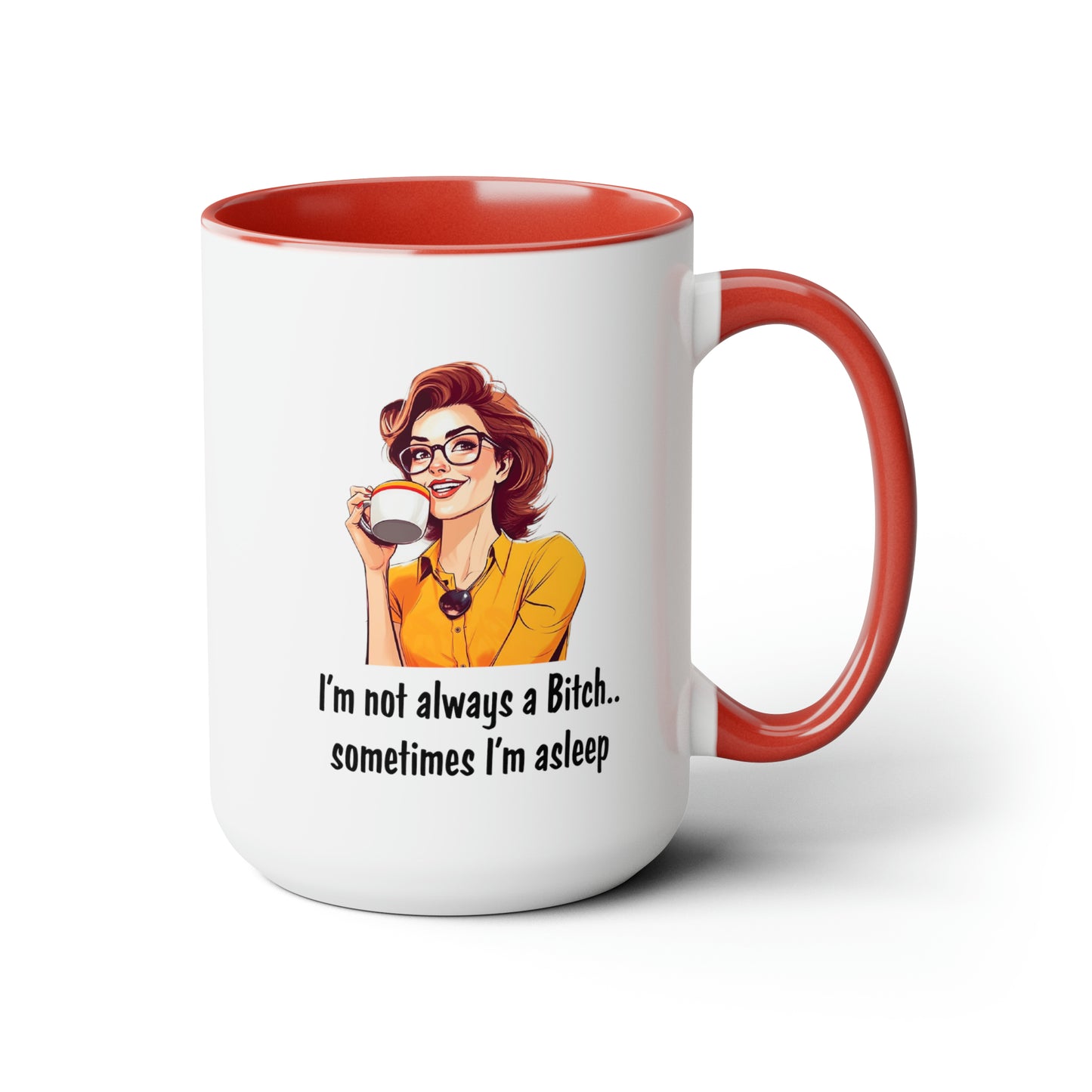 Sometimes I'm Asleep Two-Tone Coffee Mugs, 15oz