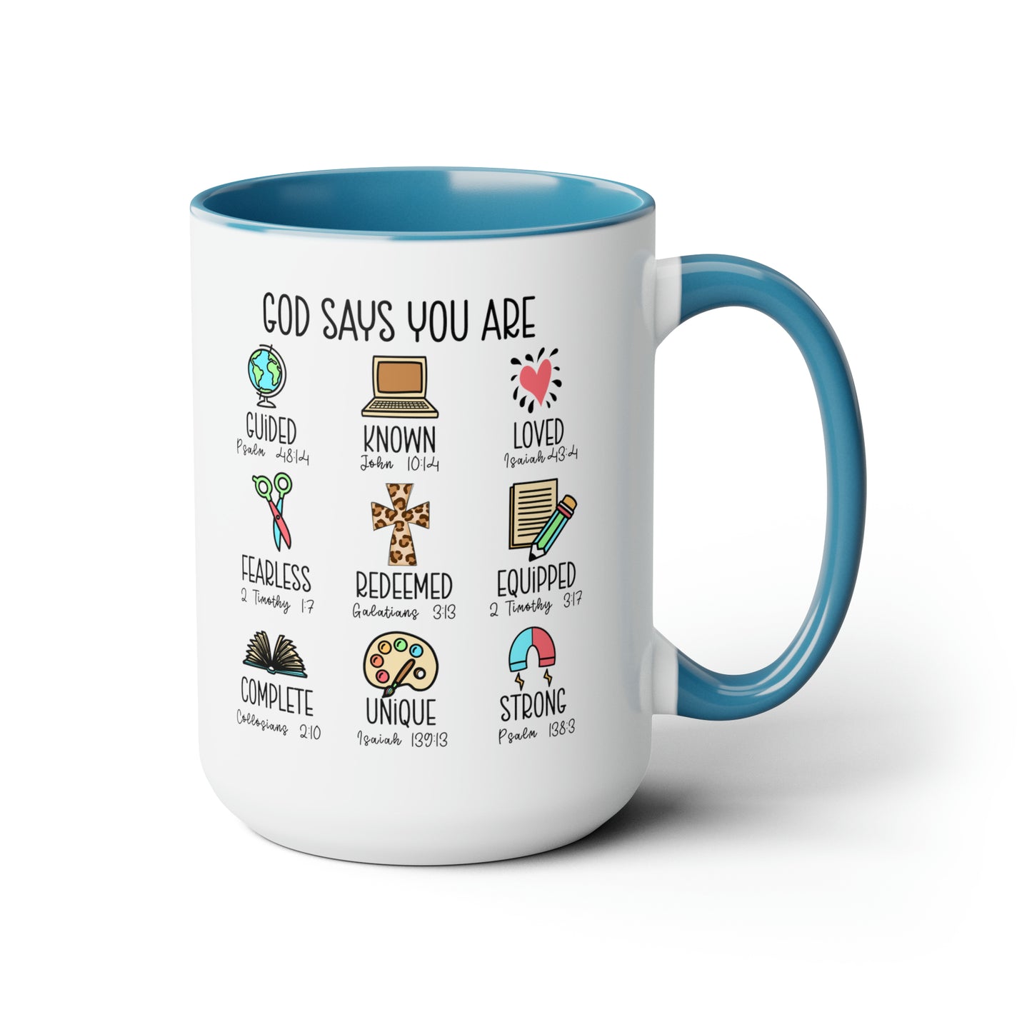 God Says Two-Tone Coffee Mugs, 15oz