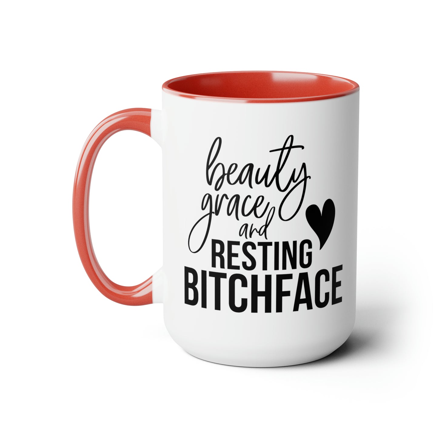 Beauty and Grace Two-Tone Coffee Mugs, 15oz