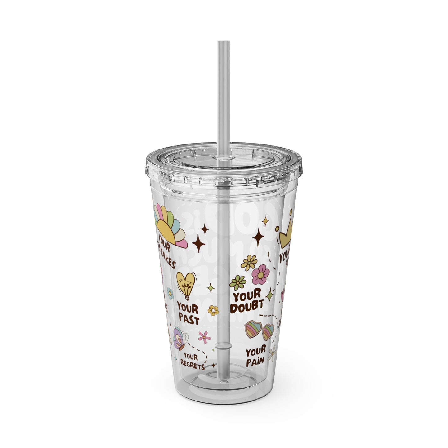 God is Bigger Sunsplash Tumbler with Straw, 16oz