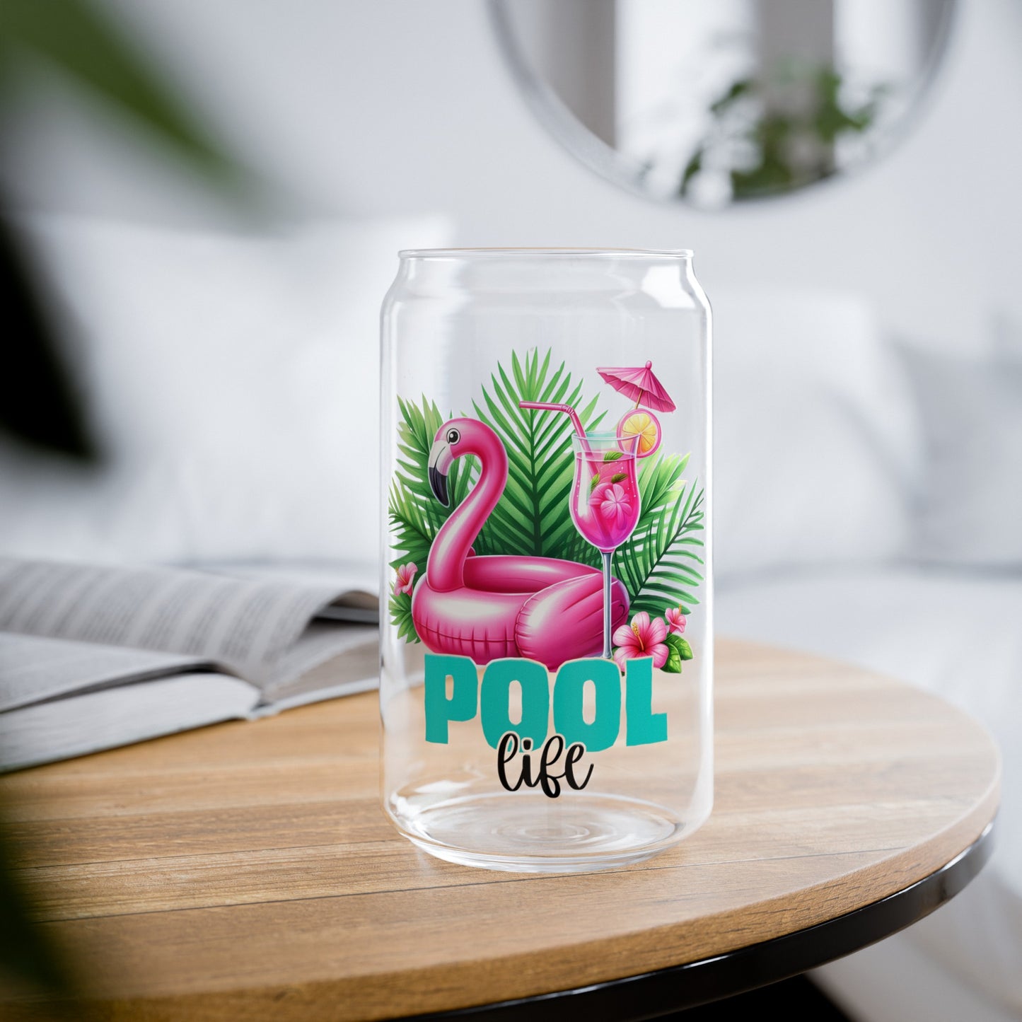 Pool Life Sipper Glass, 16oz