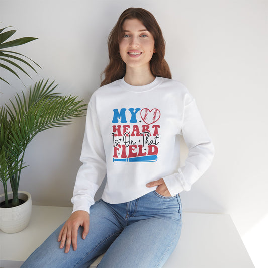 Heart is on that Field Unisex Heavy Blend™ Crewneck Sweatshirt