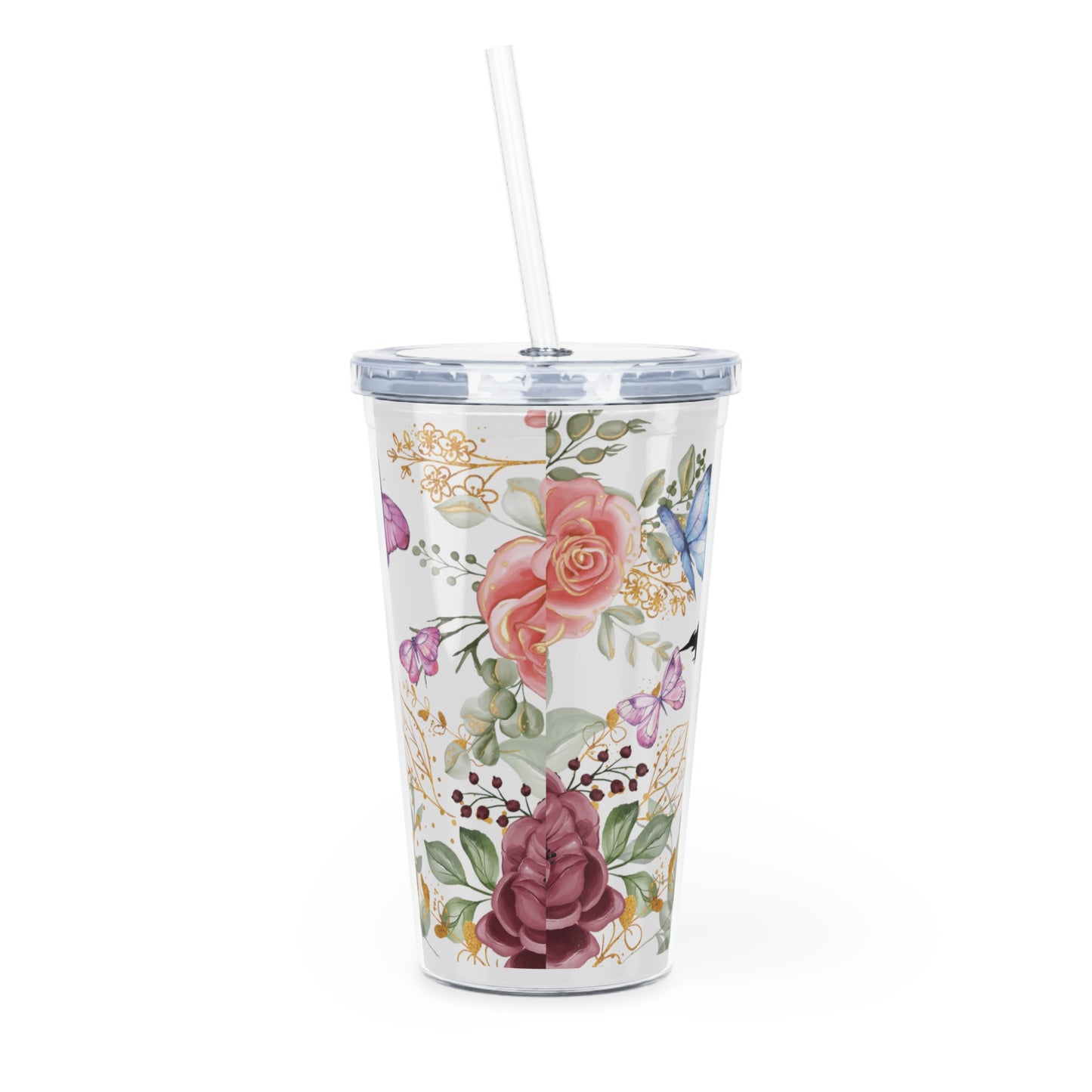 Pray On It Plastic Tumbler with Straw