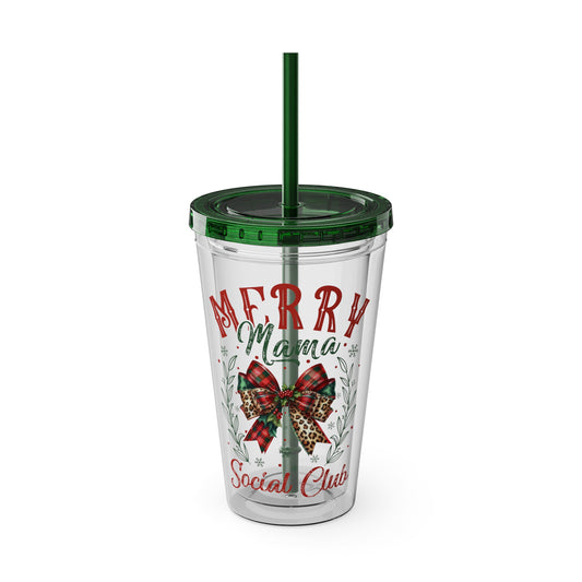 Merry Mama Sunsplash Tumbler with Straw, 16oz