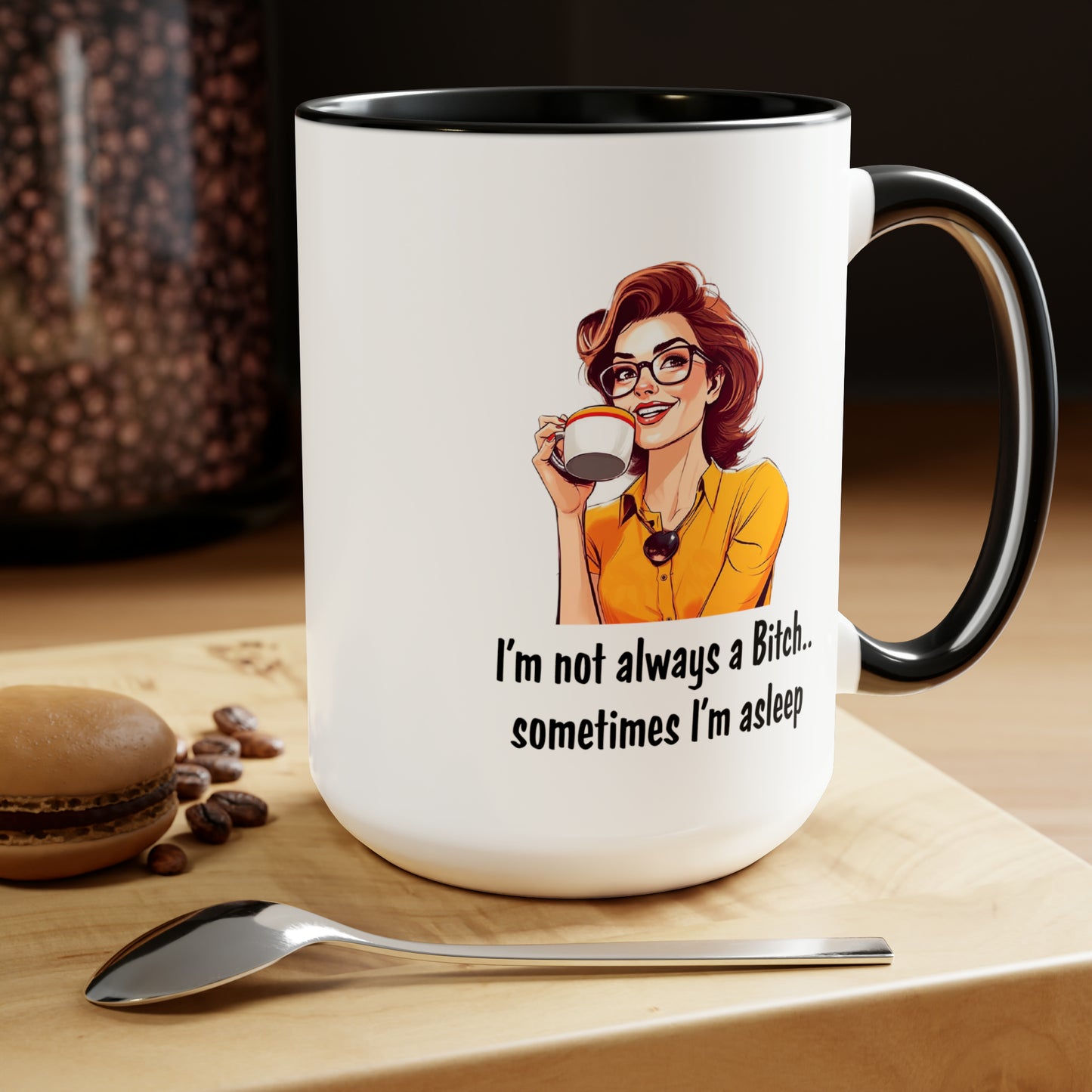 Sometimes I'm Asleep Two-Tone Coffee Mugs, 15oz