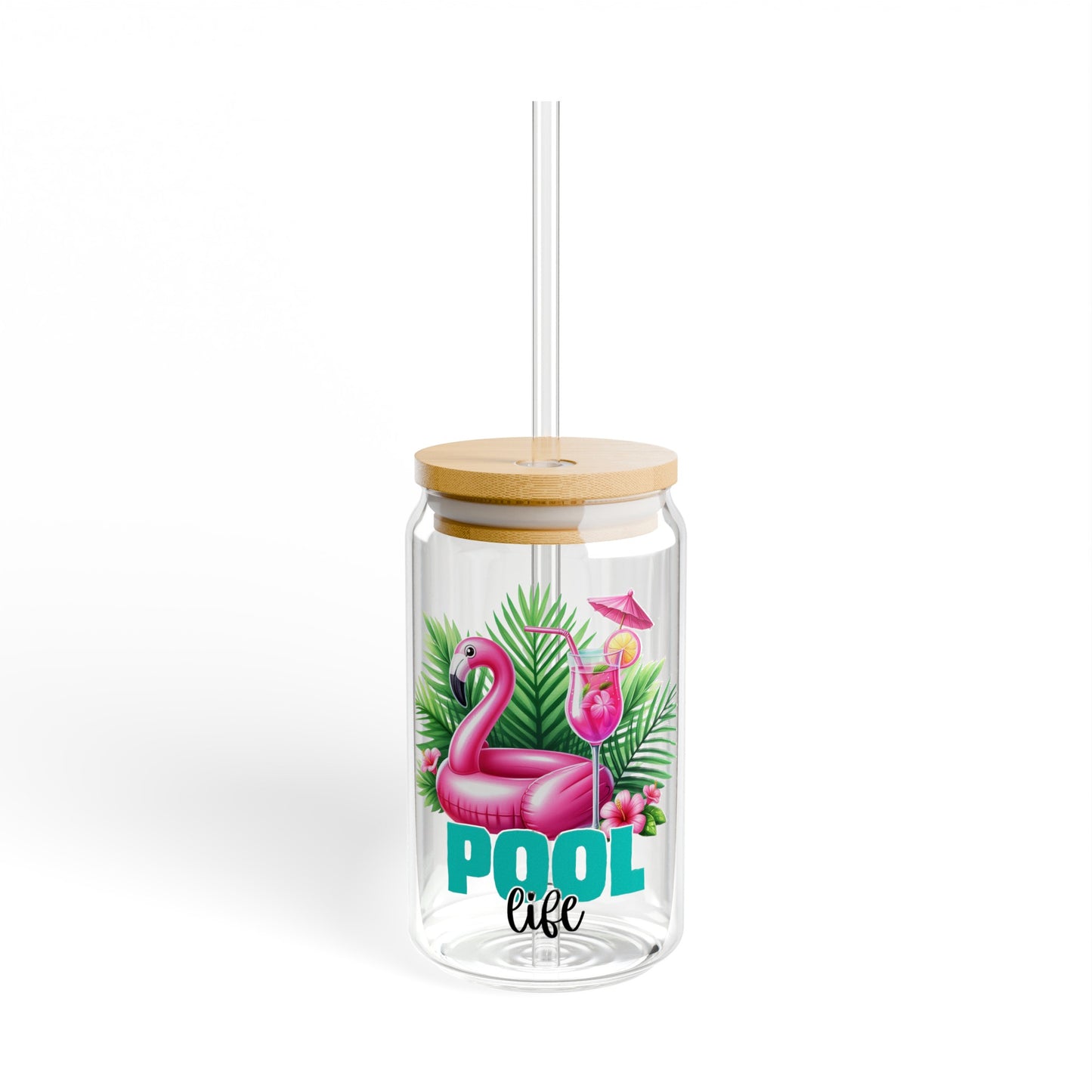 Pool Life Sipper Glass, 16oz