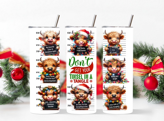 Highland Cows Tinsel Tumbler