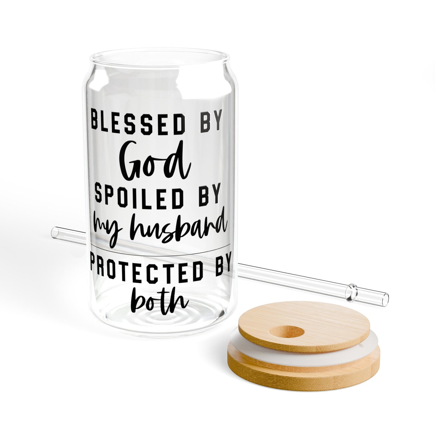 Blessed and Protected Sipper Glass, 16oz