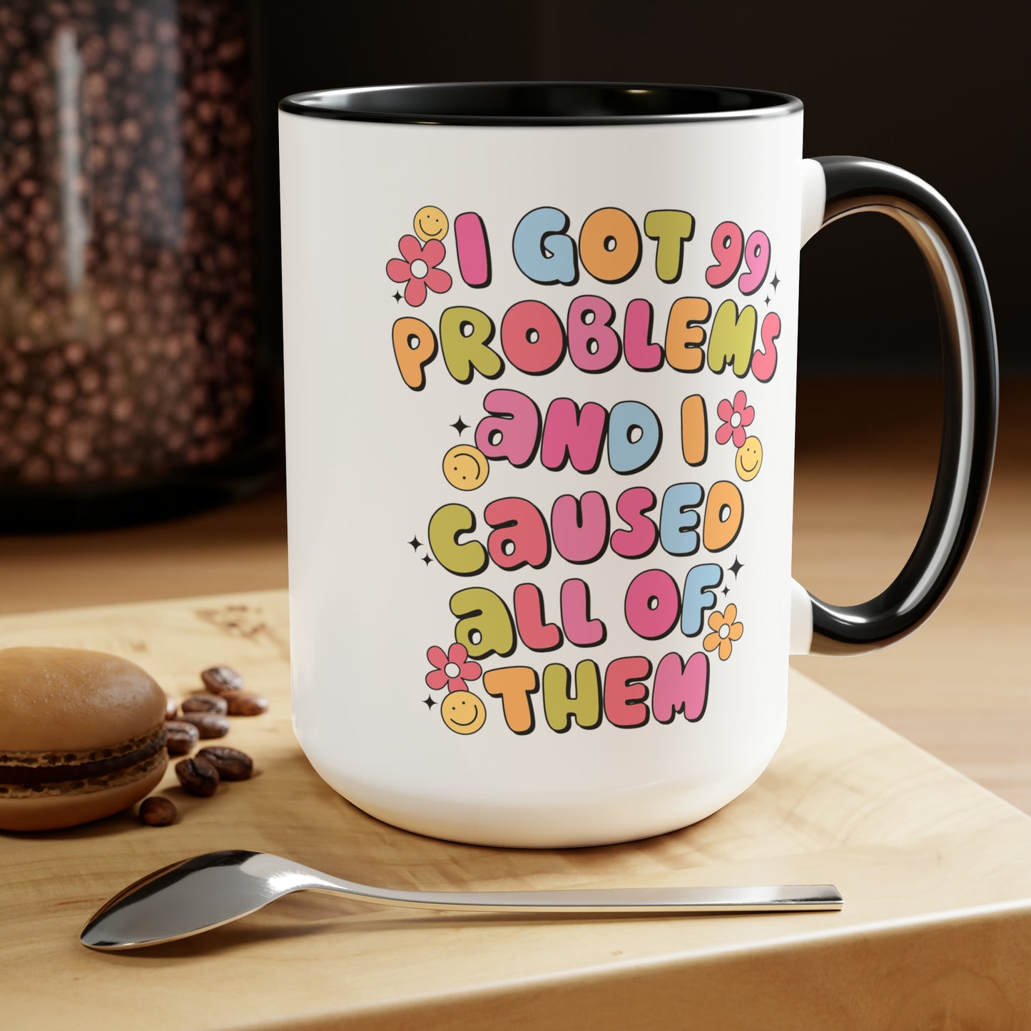 99 Problems Two-Tone Coffee Mugs, 15oz