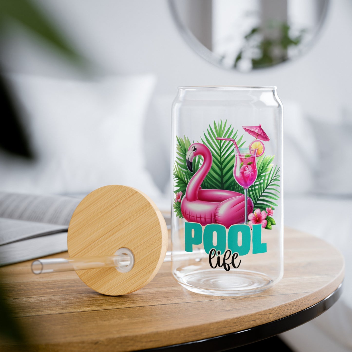 Pool Life Sipper Glass, 16oz