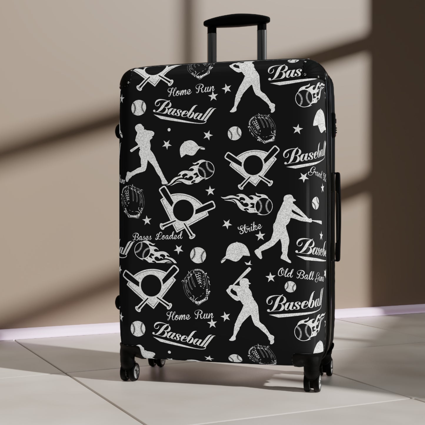 Black and Glitter Baseball Suitcase