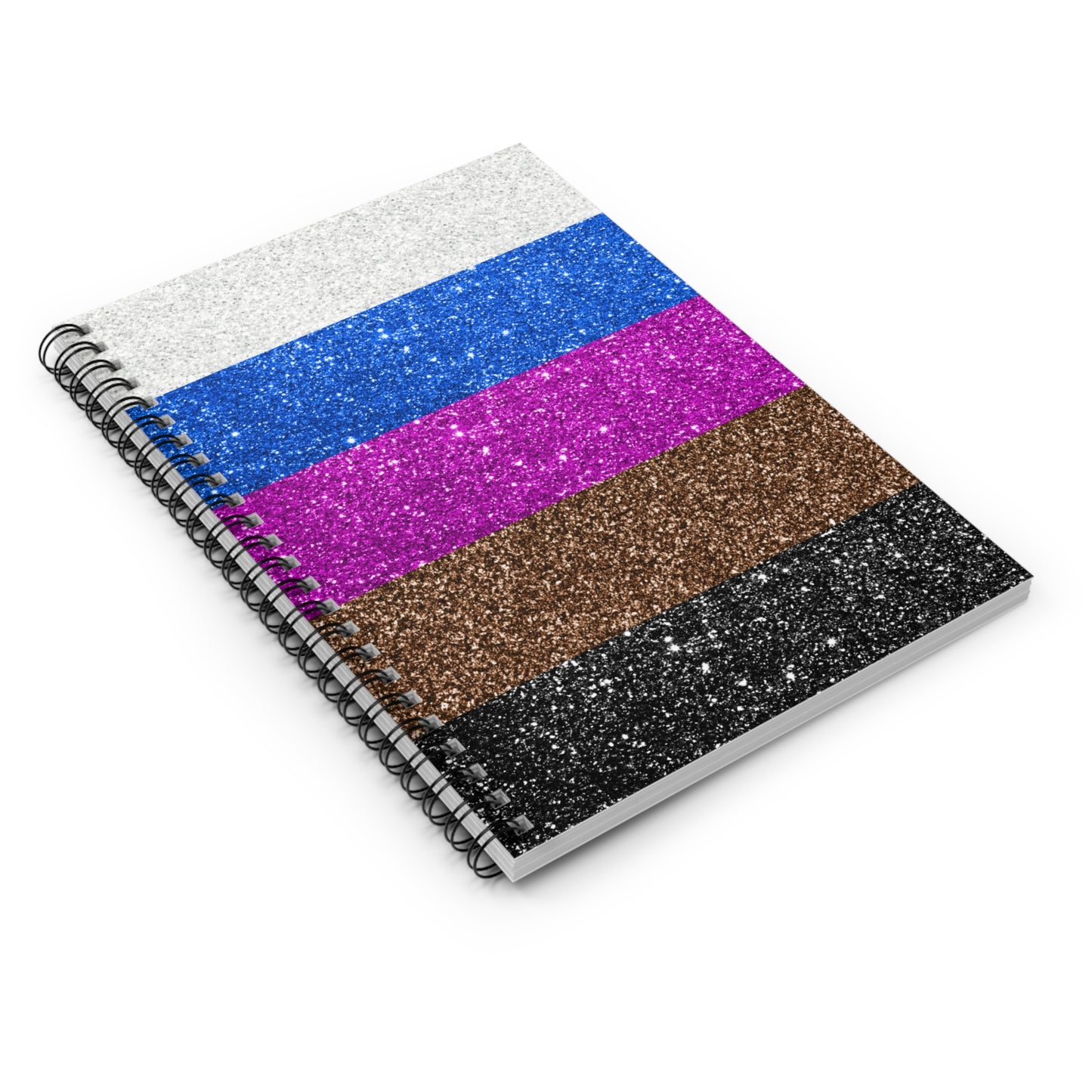 Glitter Jiu Jitsu Belts Spiral Notebook - Ruled Line