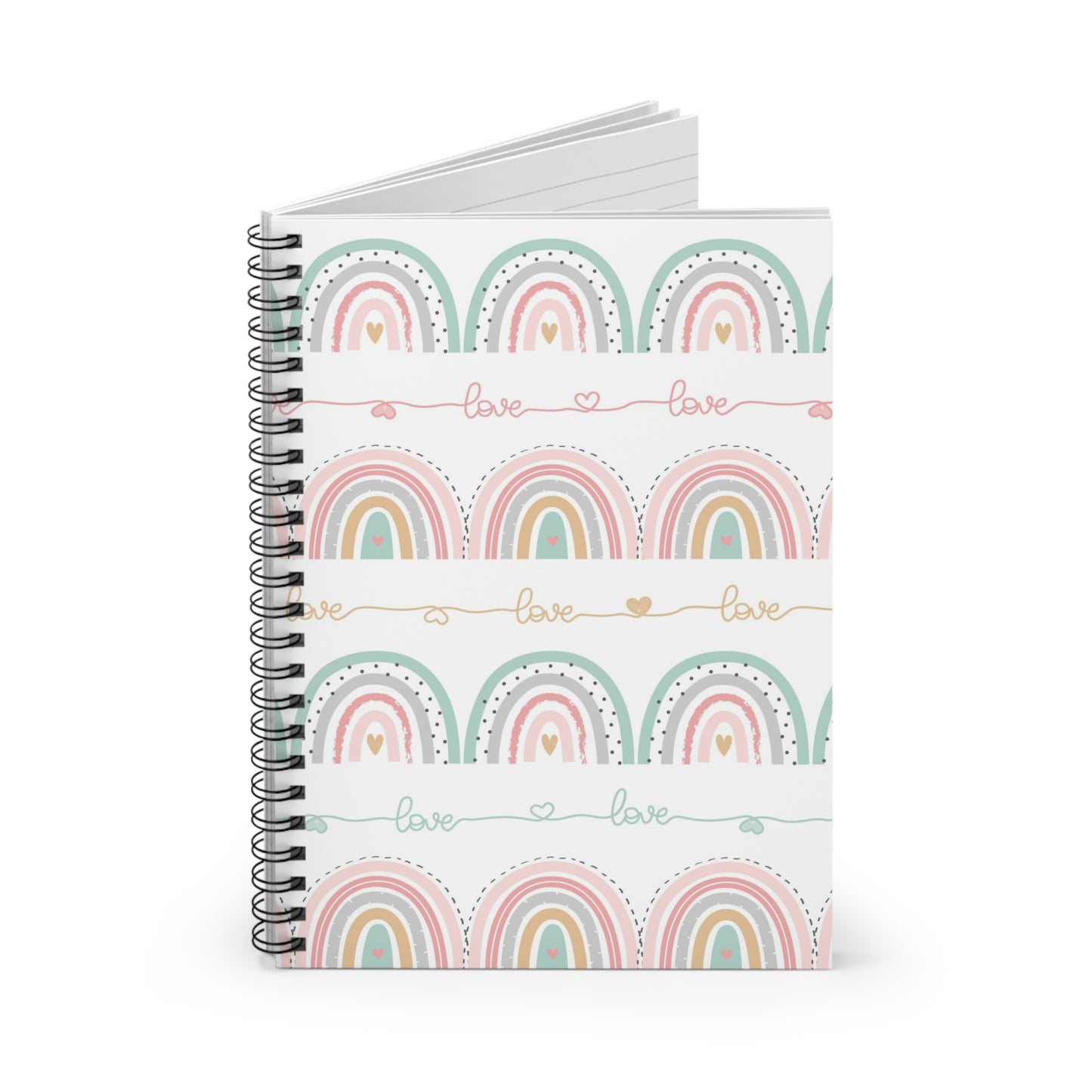 Rainbows and Love Spiral Notebook - Ruled Line