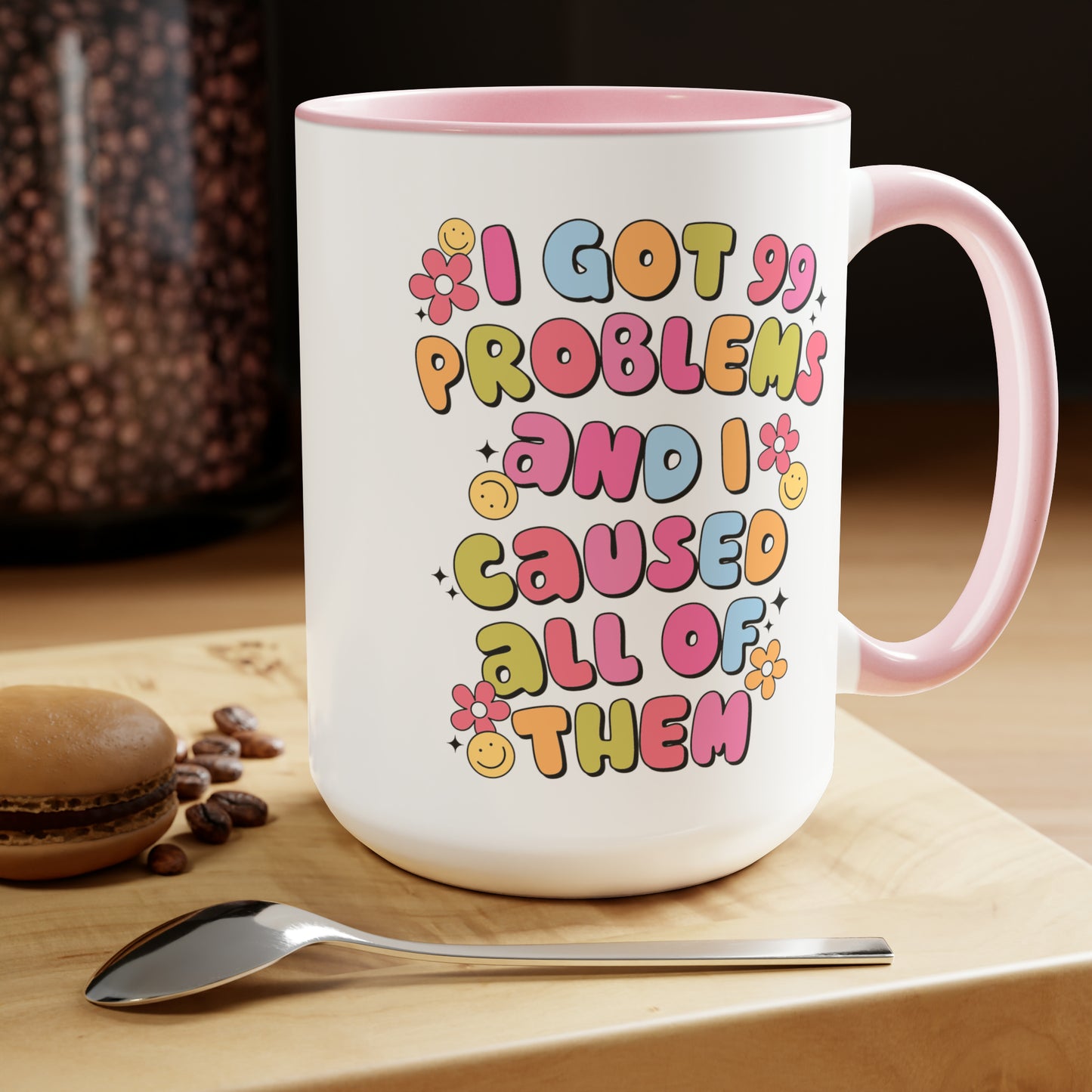 99 Problems Two-Tone Coffee Mugs, 15oz