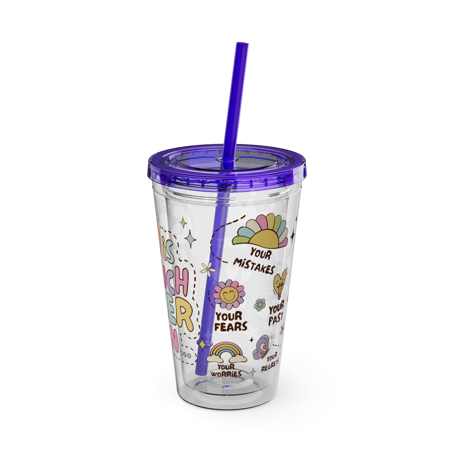 God is Bigger Sunsplash Tumbler with Straw, 16oz