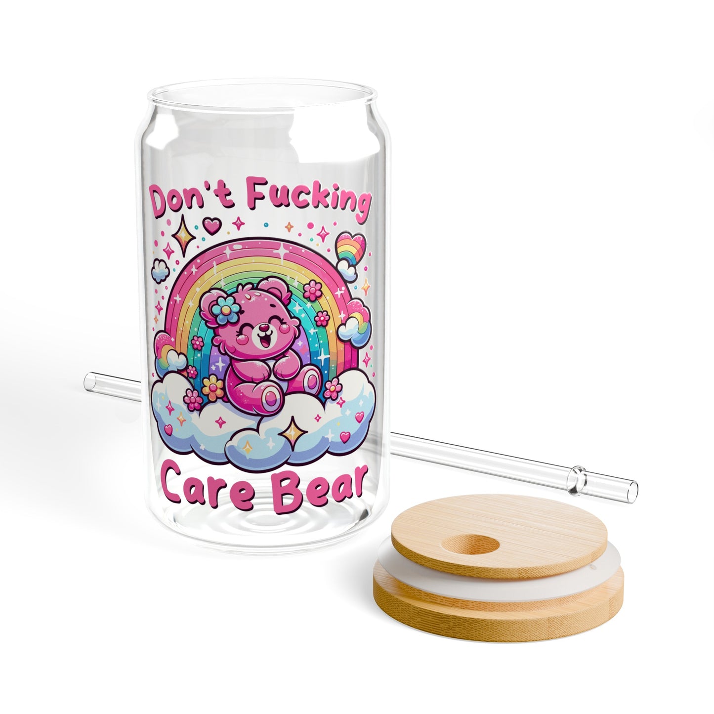 Don't Care Bear Sipper Glass, 16oz