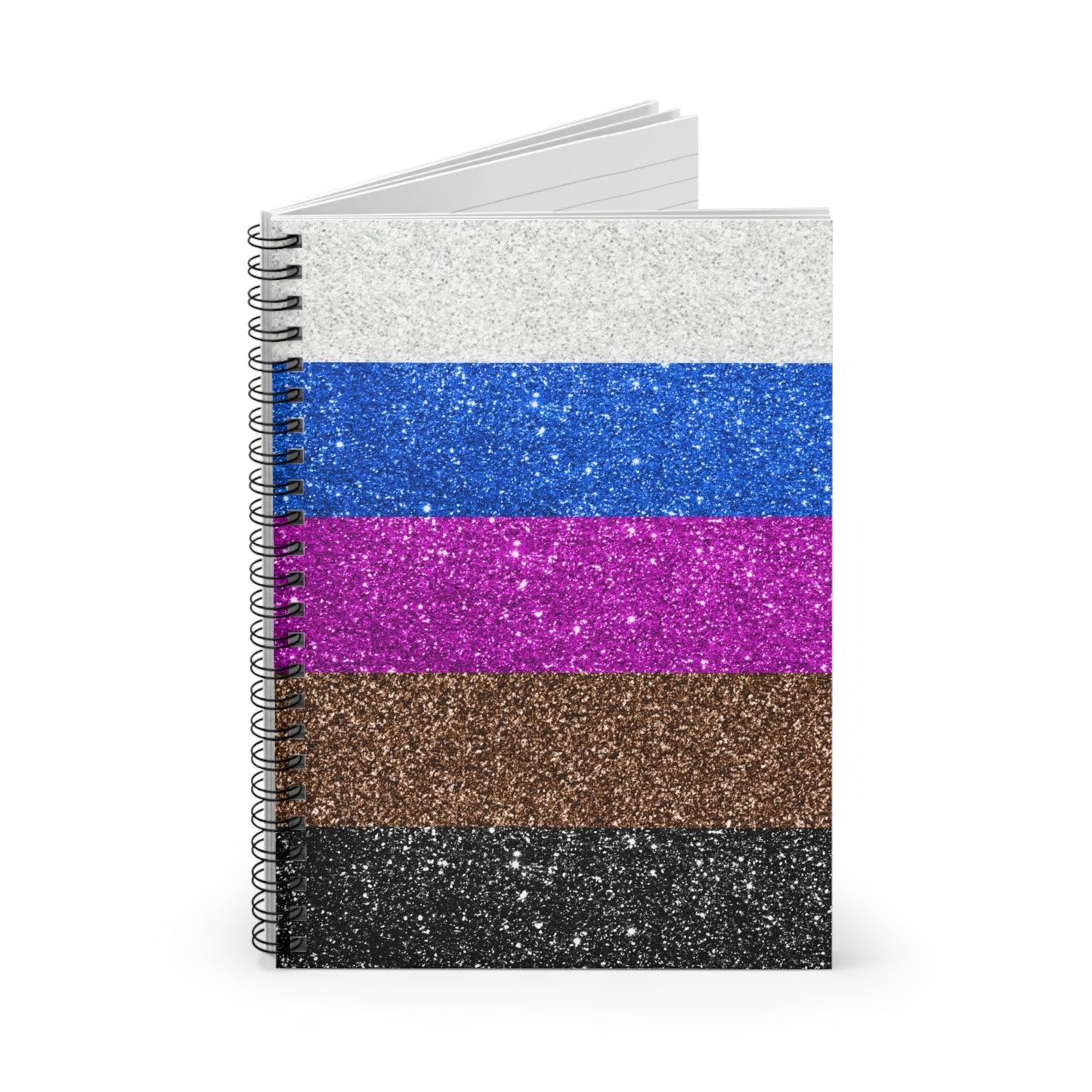 Glitter Jiu Jitsu Belts Spiral Notebook - Ruled Line