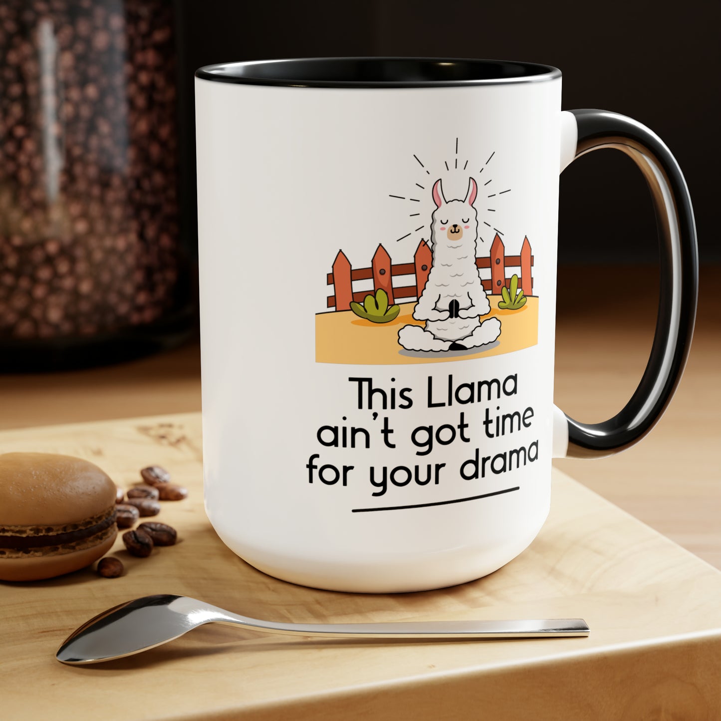 Llama Two-Tone Coffee Mugs, 15oz