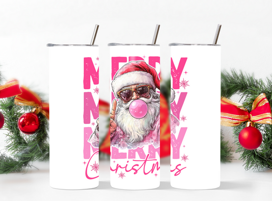 Pink Pop Art Merry Christmas Tumblers