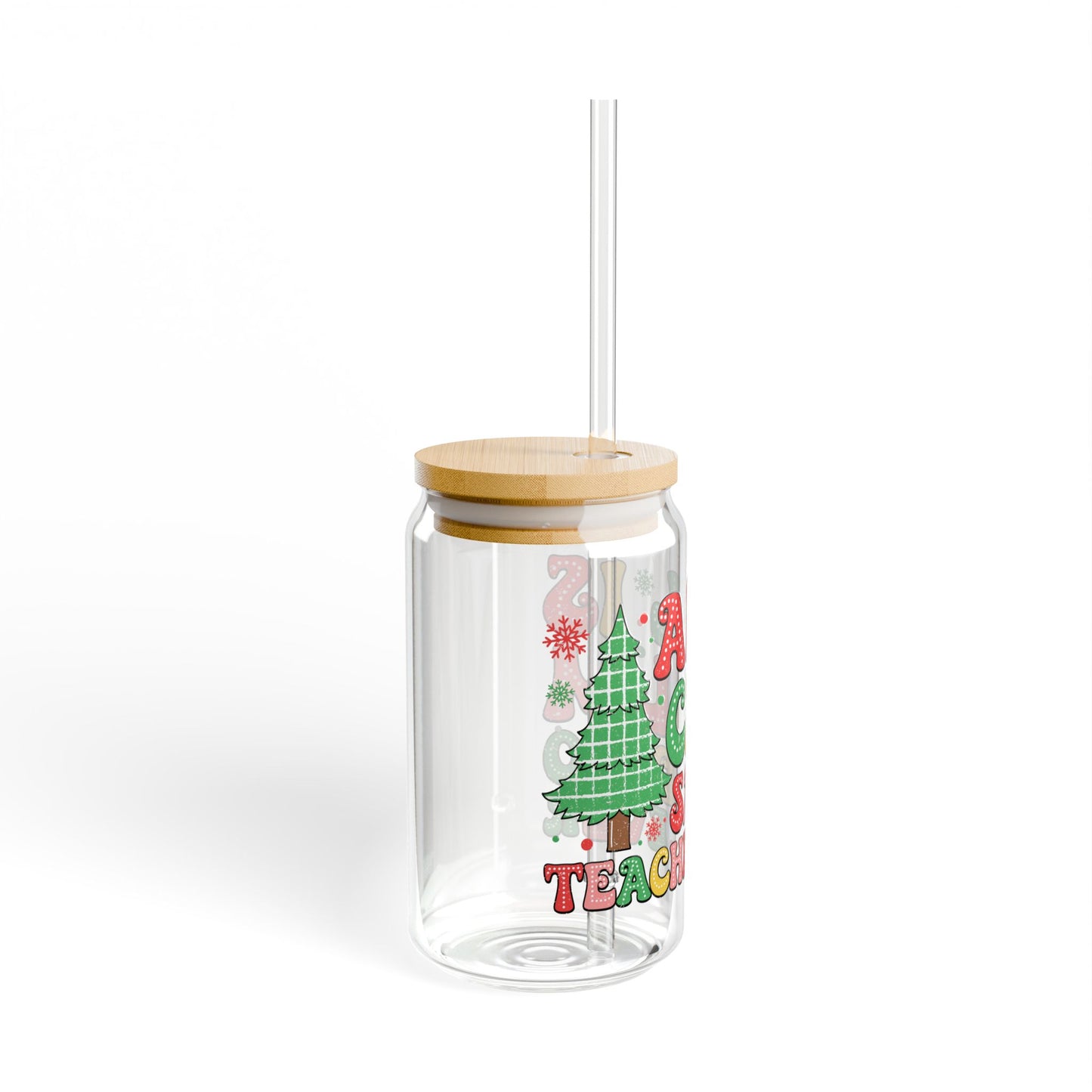 Teachers Christmas Sipper Glass, 16oz