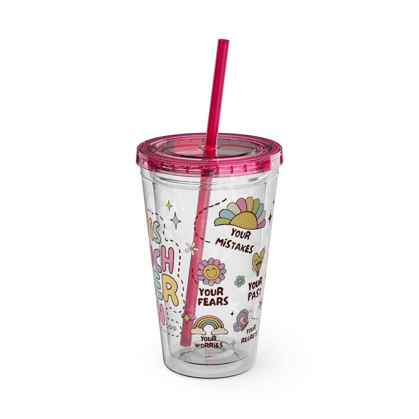 God is Bigger Sunsplash Tumbler with Straw, 16oz