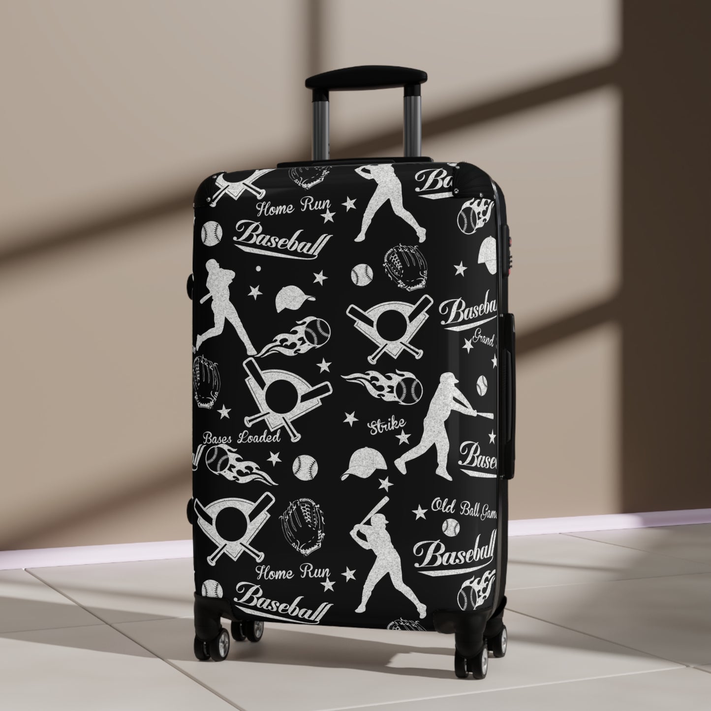 Black and Glitter Baseball Suitcase