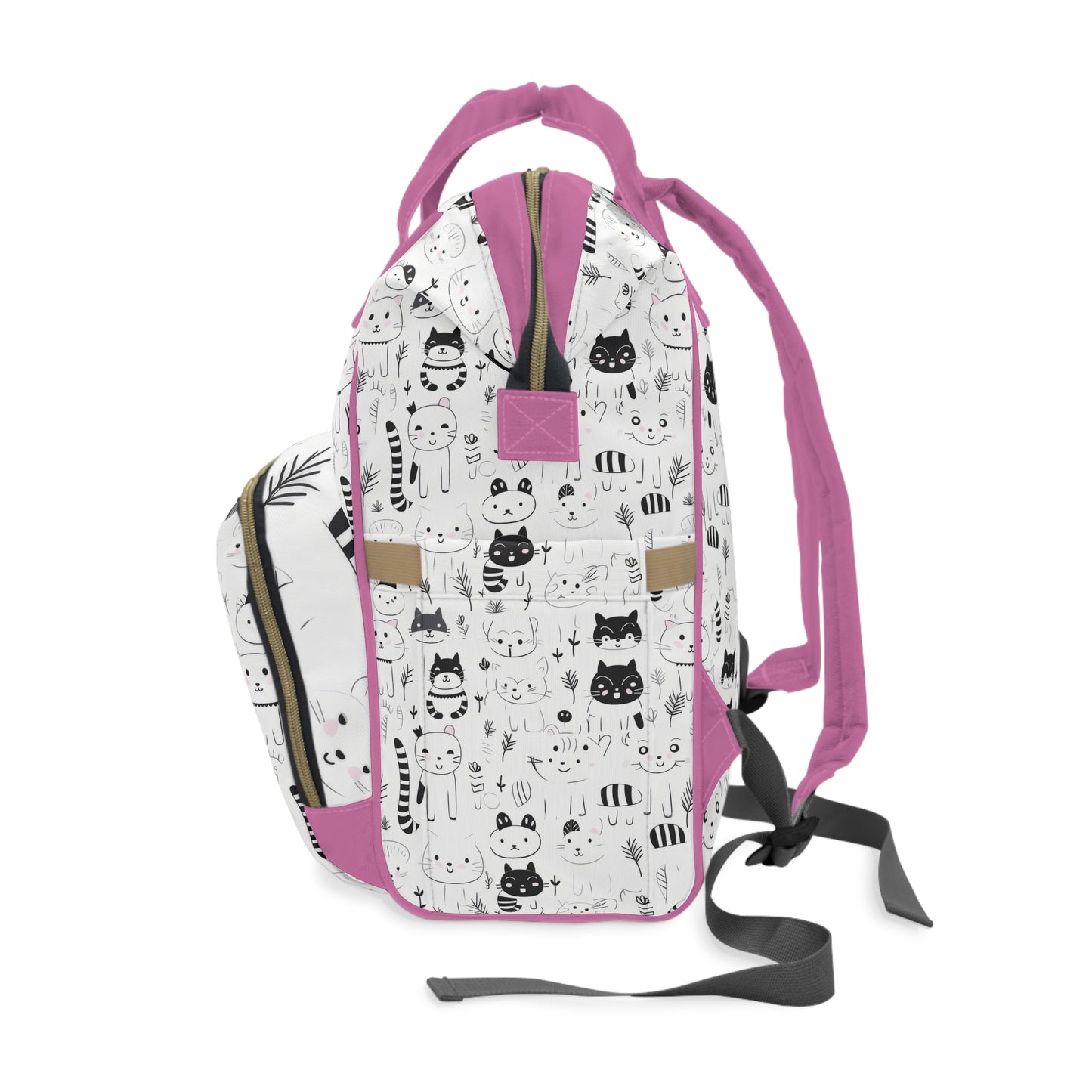 Pink Cutie Cats Multifunctional Diaper Backpack