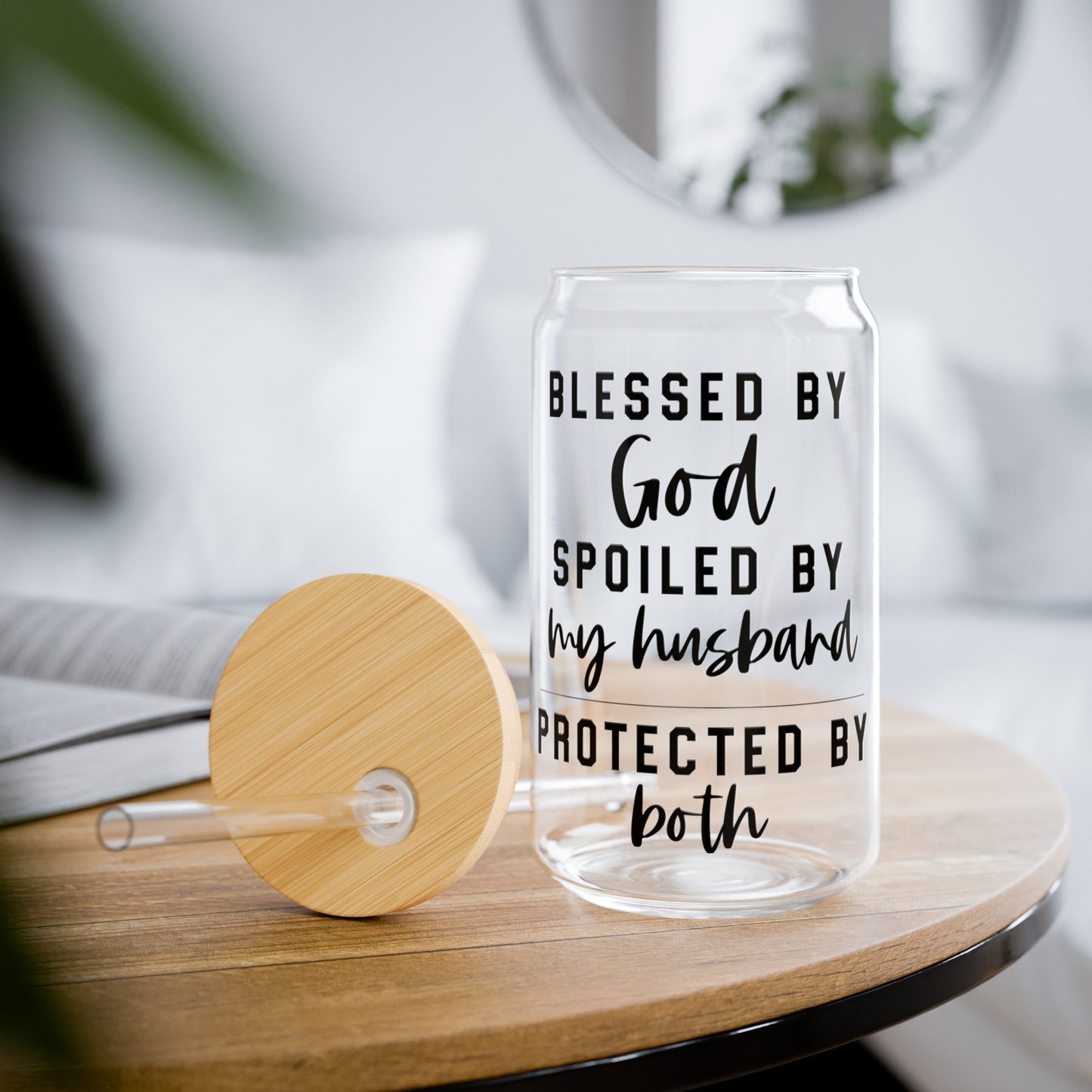 Blessed and Protected Sipper Glass, 16oz