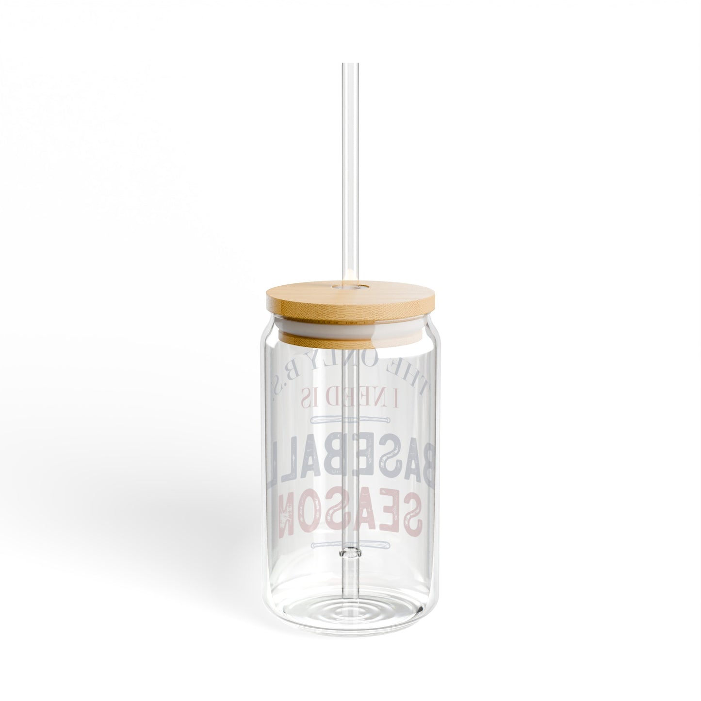 BS Baseball Season Sipper Glass, 16oz