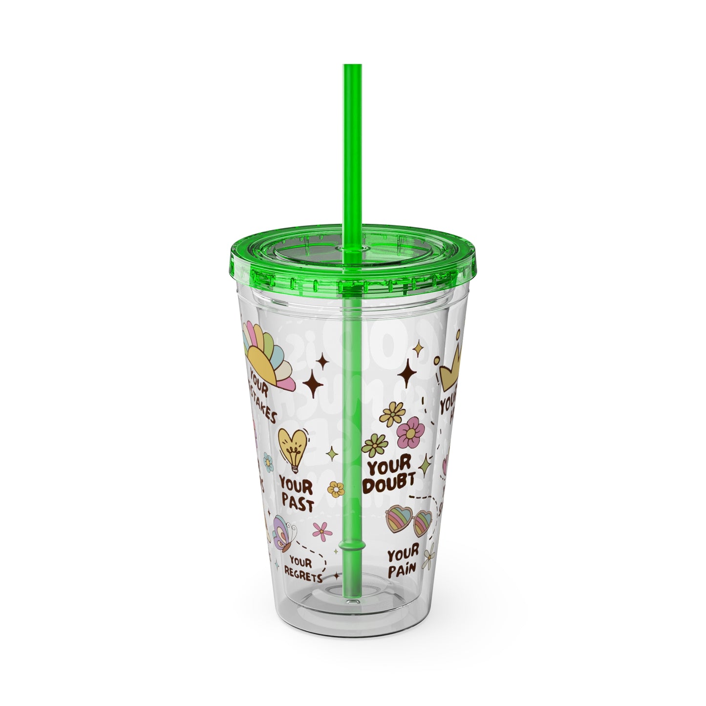 God is Bigger Sunsplash Tumbler with Straw, 16oz