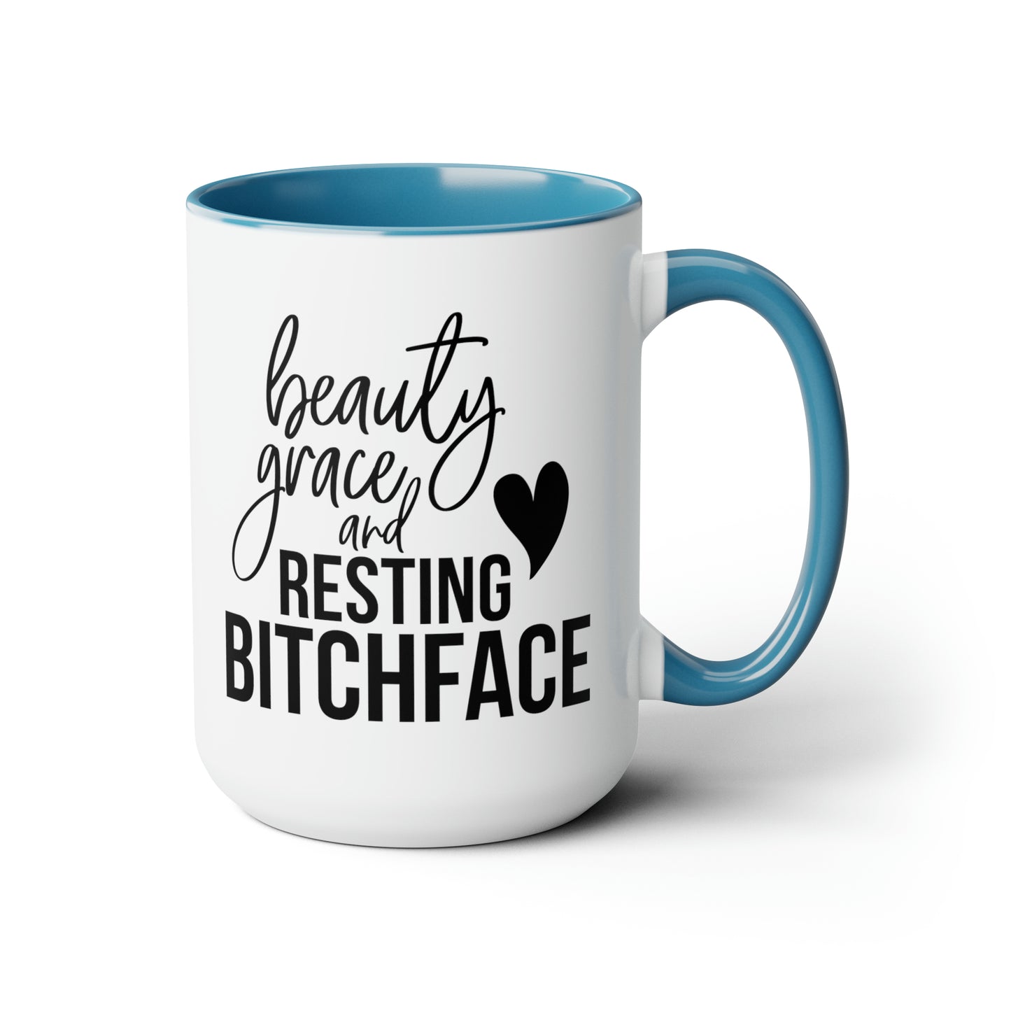 Beauty and Grace Two-Tone Coffee Mugs, 15oz