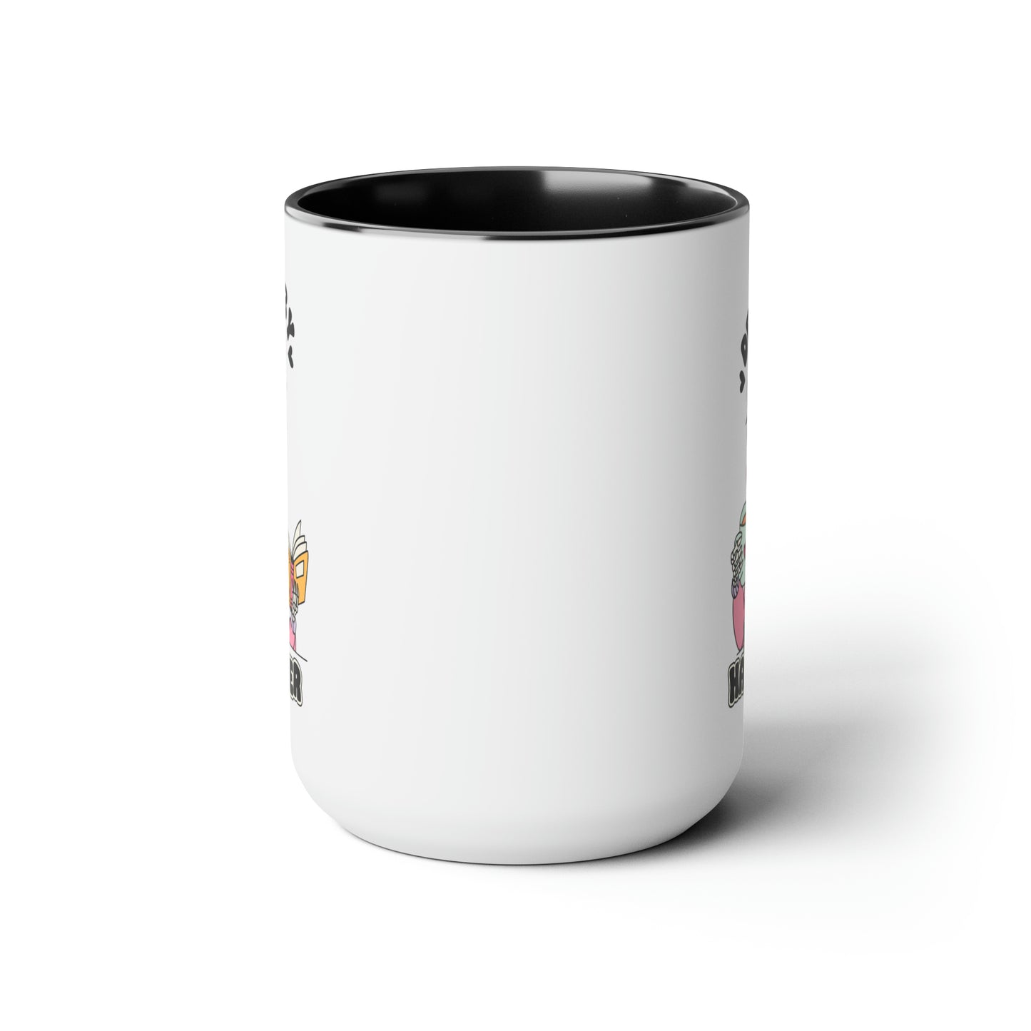 Death by Book Hangover Two-Tone Coffee Mugs, 15oz