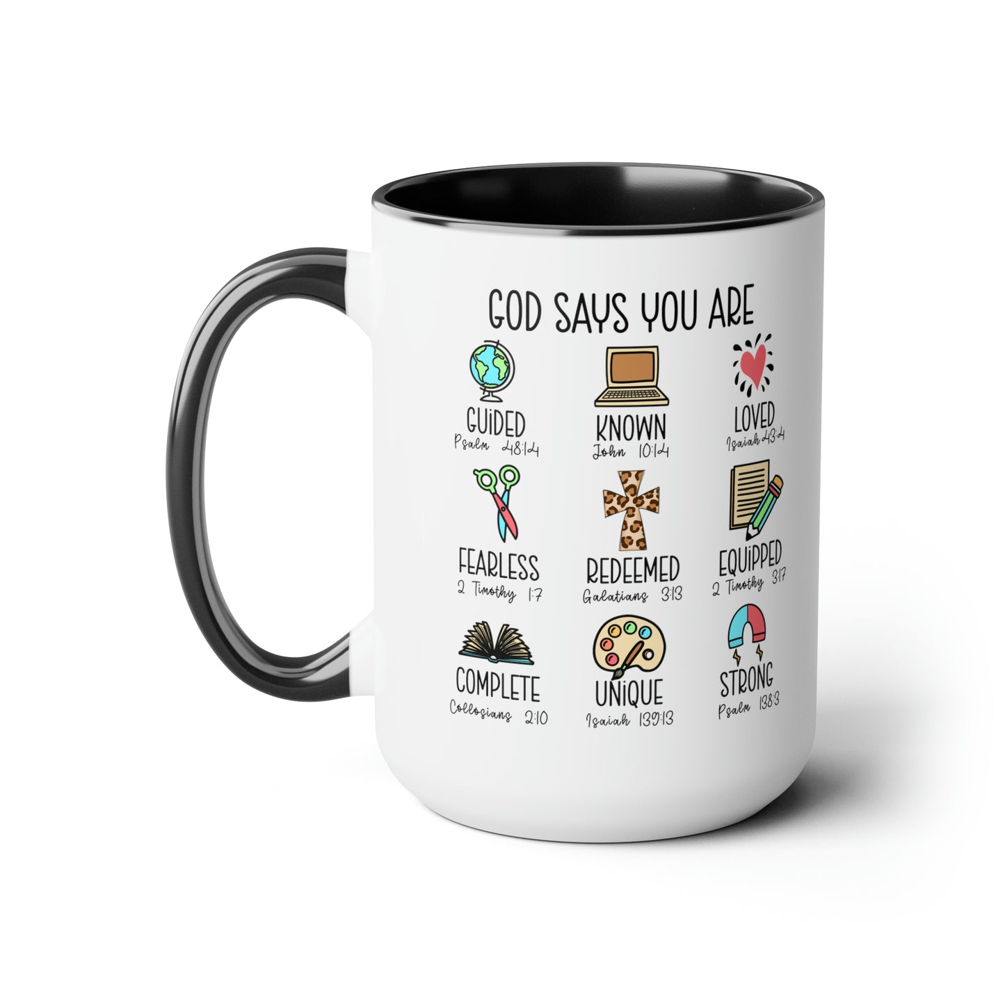 God Says Two-Tone Coffee Mugs, 15oz