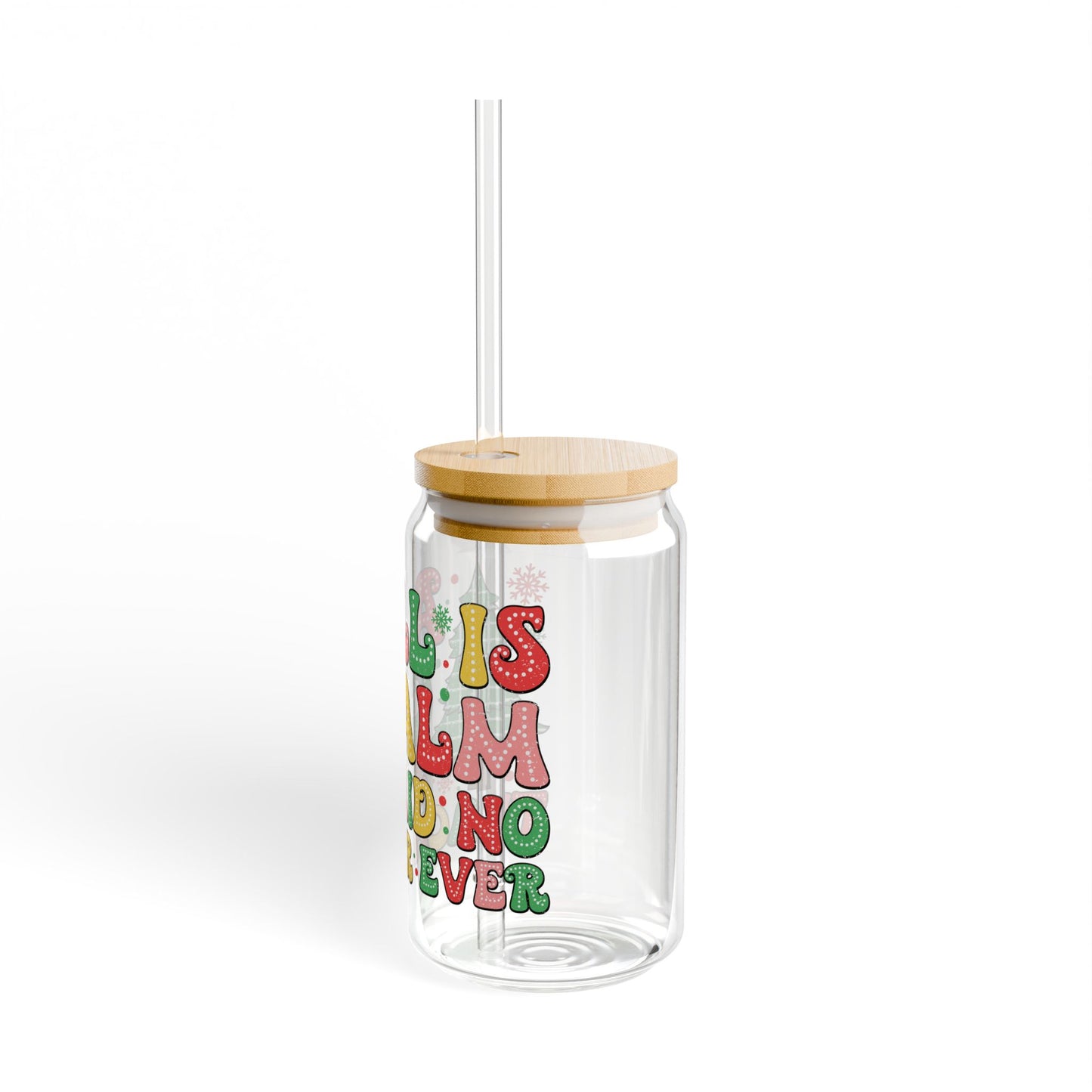 Teachers Christmas Sipper Glass, 16oz