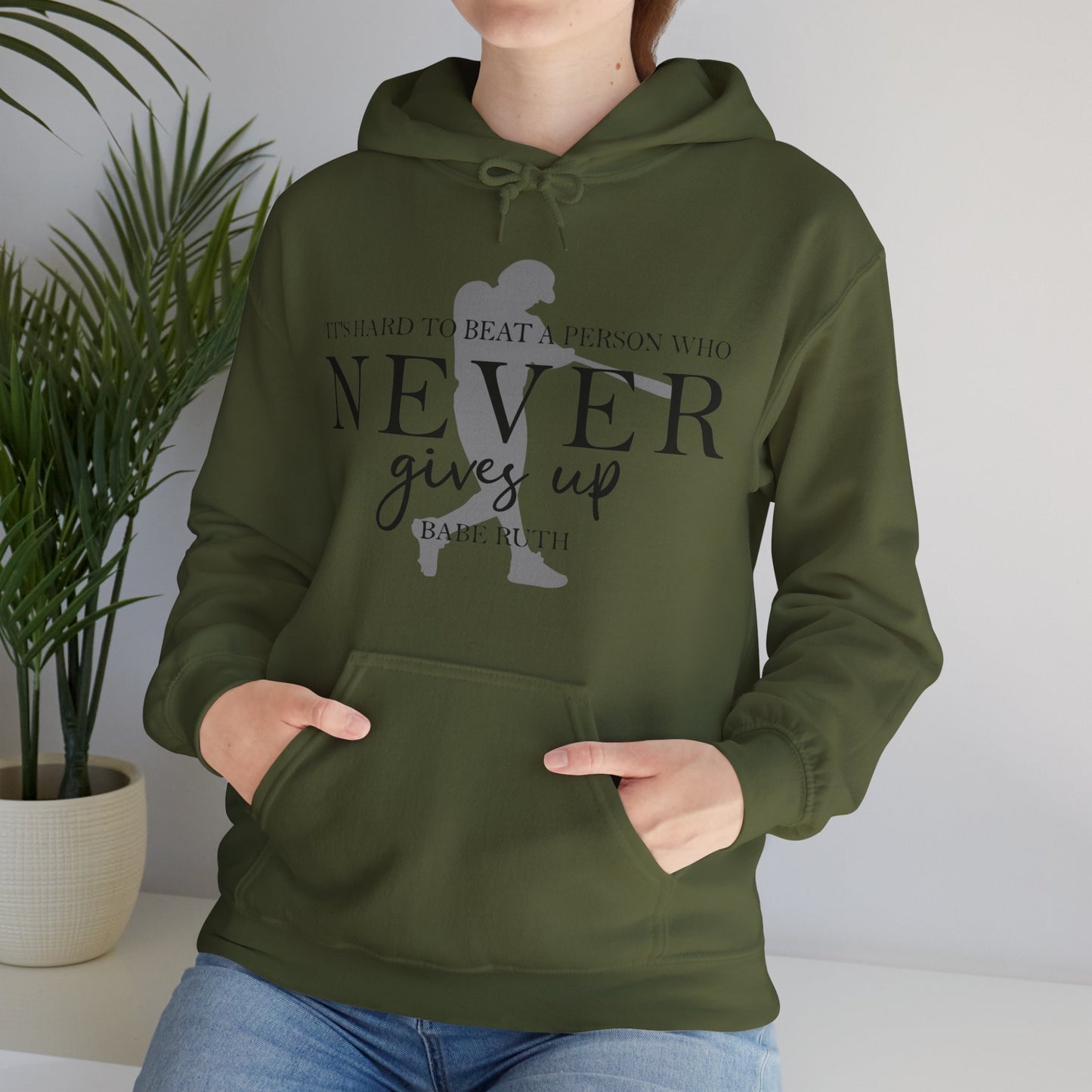 Never Give Up Unisex Heavy Blend™ Hooded Sweatshirt