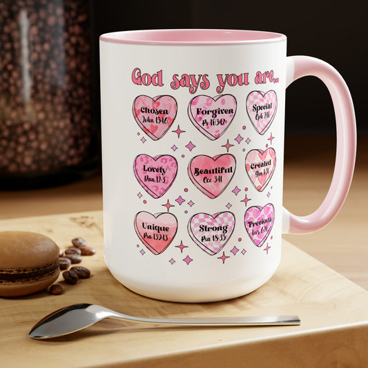 God Says Two-Tone Coffee Mugs, 15oz