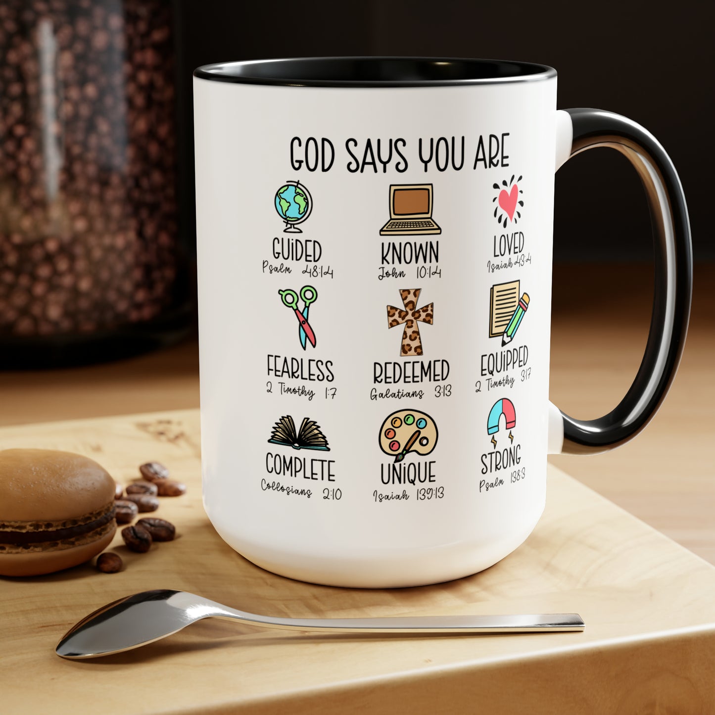 God Says Two-Tone Coffee Mugs, 15oz